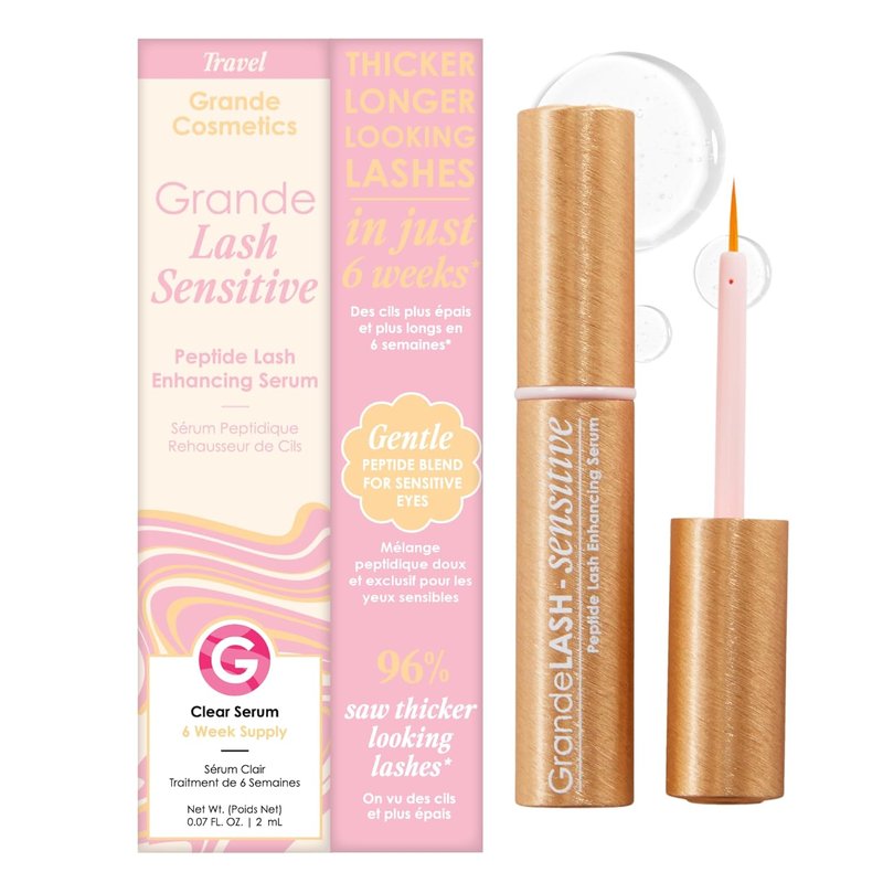 Grande Cosmetics GrandeLASH Sensitive Lash Serum - Prostaglandin-Free, Peptide-Infused Formula for Fuller, Longer Natural Eyelashes | Nourishing Botanicals, Cruelty-Free