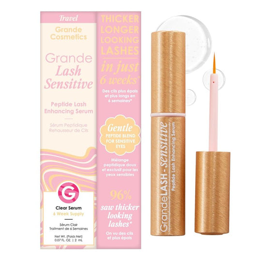 Grande Cosmetics GrandeLASH Sensitive Lash Serum - Prostaglandin-Free, Peptide-Infused Formula for Fuller, Longer Natural Eyelashes | Nourishing Botanicals, Cruelty-Free