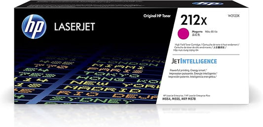 HP 212X Magenta High-Yield Toner Cartridge | Works with Color LaserJet Enterprise M554, M555, MFP M578 Series | W2123X