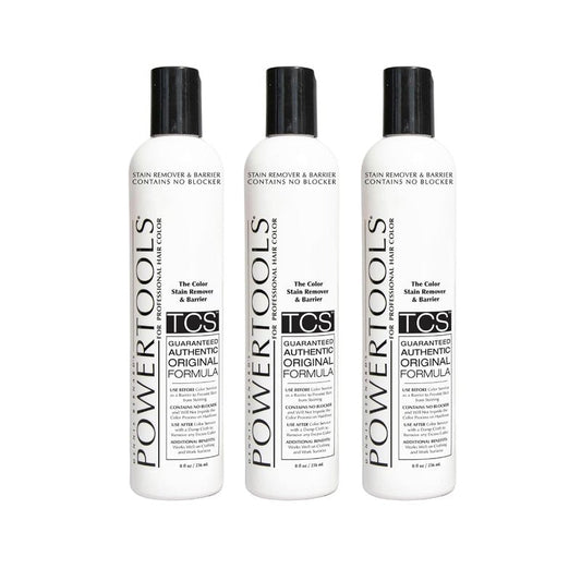 Color Stain Remover - Original PowerTools TCS 10 oz | Barrier for Hair Color Application | Pack of 3