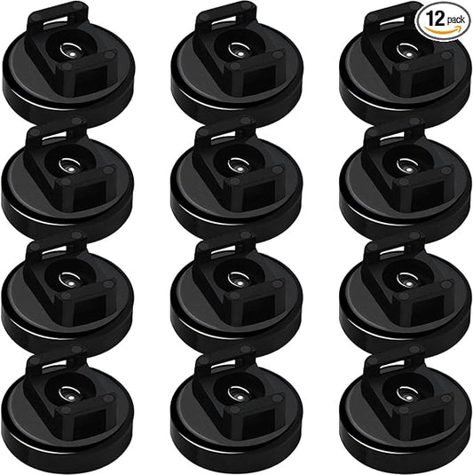 CNHABAGU Magnet Zip Tie Mount Magnetic Zip Ties Mount 25LBS Strong Multipurpose Wire Cable Holder Mount Wire Clips Management for Home Office Marine Electrical Wiring (Black, 12 Piece)