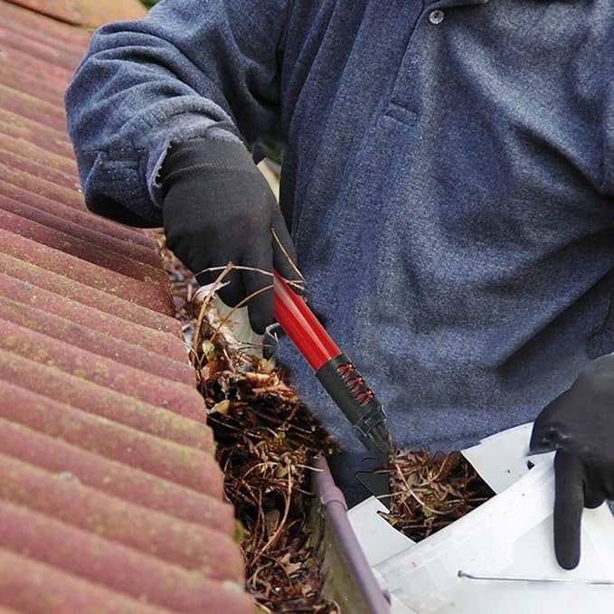 Gutter Cleaning Tools, Long Pole Gutters Cleaning, Roof Gutter Cleaner for Garden, Ditch, Villas from The Ground for Removing Leaves Debris