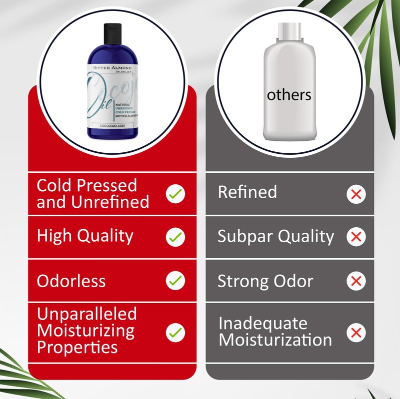 Dr Joe Lab Bitter Almond Oil - 16 oz - Pure, All Natural, Non GMO, Carrier Oil - for Skin, Hair, Body, Nails, Face, Arms & Legs - Hydrates, Nourishes, Moisturizes
