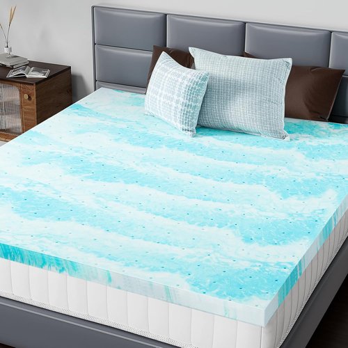 DUMOS Memory Foam Mattress Topper - 3 Inch Thick Cooling Gel Infused Twin Size Pad | Soft & Breathable
