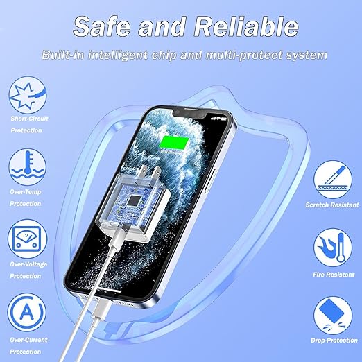 For iPhone Fast Charger, [Apple MFi Certified] 2 Pack PD USB C Wall Charger Block Plug with 10FT Extra Long USB C to Lightning Fast Charging Data Sync Cable for iPhone 14 13 12 11 XR X 8 iPad and More