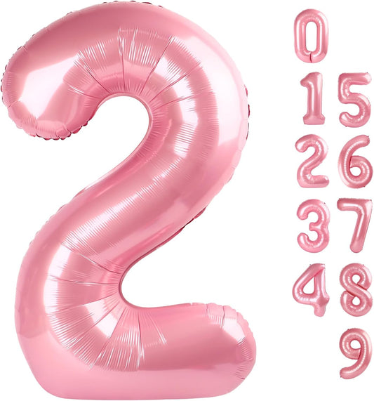 Pastel Pink 40-Inch Number Balloons by [Brand Name] | Perfect for 2nd, 12th, 21st Birthday Celebrations & Events