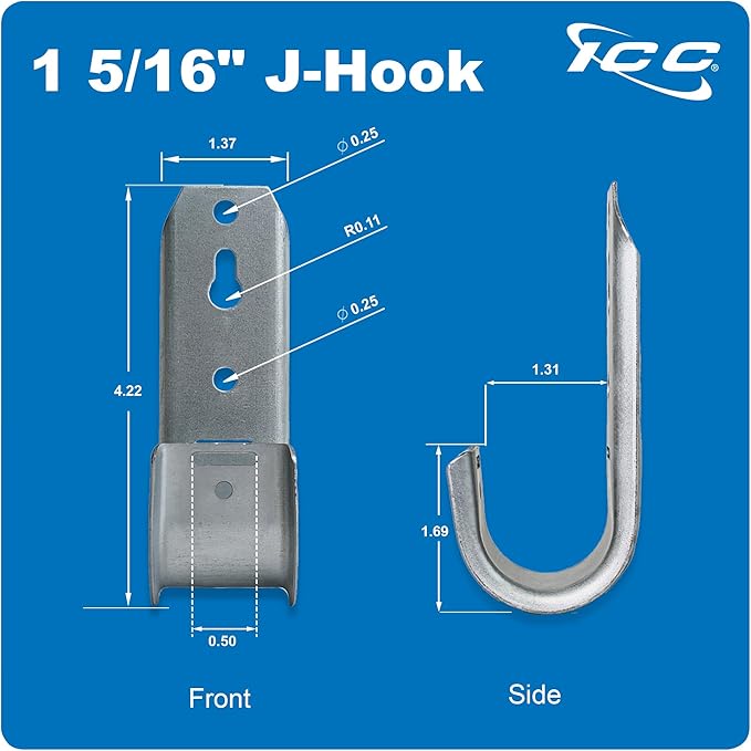 ICC J-Hook in 25 Pack (Wall Mount, 1 5/16 in)