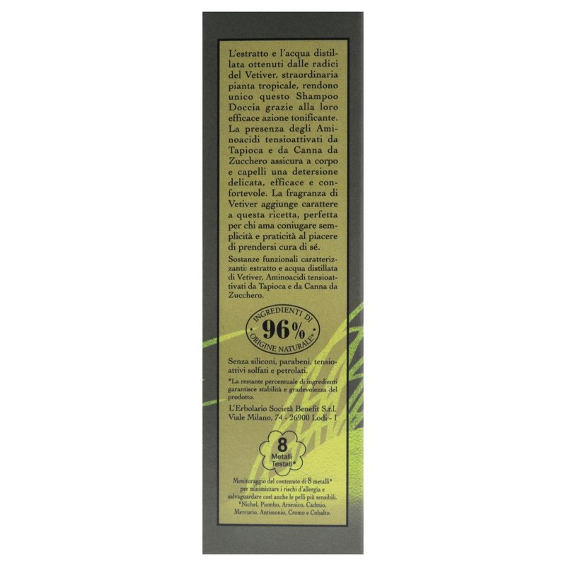LErbolario Shower Gel - Vetiver for Unisex - 8.4 oz Shower Gel
