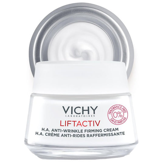 VICHY LiftActiv H.A. Anti-Wrinkle Firming Cream Fragrance Free, Anti Aging Face Cream With Vitamin C & Hyaluronic Acid, Smoothing & Firming For Wrinkles, Visibly Plumps Skin & Improves Radiance