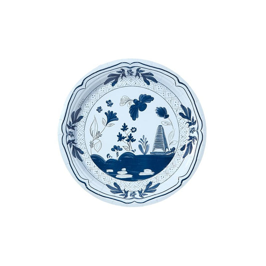 Beachside Pavilion Disposable Paper Dessert Plates Pack of 8 - Great for outdoor events, bbqs, dinner parties, weddings, birthdays, bachelorette parties (Sky & Navy)