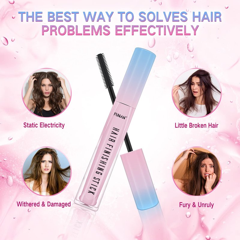 SUOFEIYA Hair Finishing Stick, Flyaway Feel Stick Hair, Small Broken Hairs Finishing Cream, Non-Greasy and Non-Sticky (2 Pack)