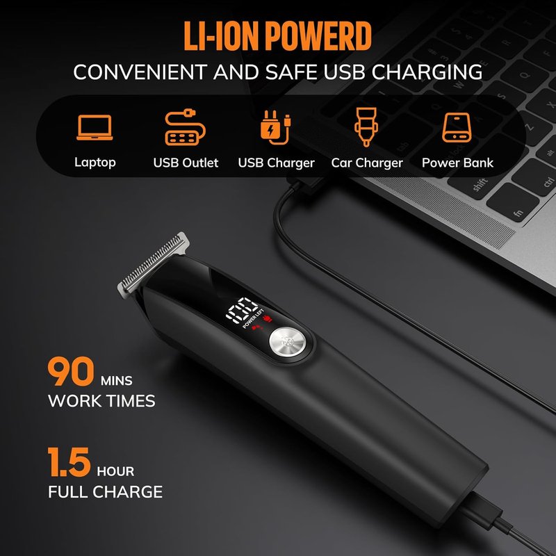 Beard Trimmer for Men - 6-in-1 Professional Grooming Kit | Cordless, Waterproof Hair Clippers & Electric Shaver Set