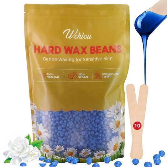 Wax Beads, Hard Wax Beads for Hair Removal, 2lb Waxing Kit for Women, With Pure Aloe Vera for Sensitive Skin, For Face, Eyebrow, Leg, Bikini, Brazilian Waxing, Coarse Body Hair Specific