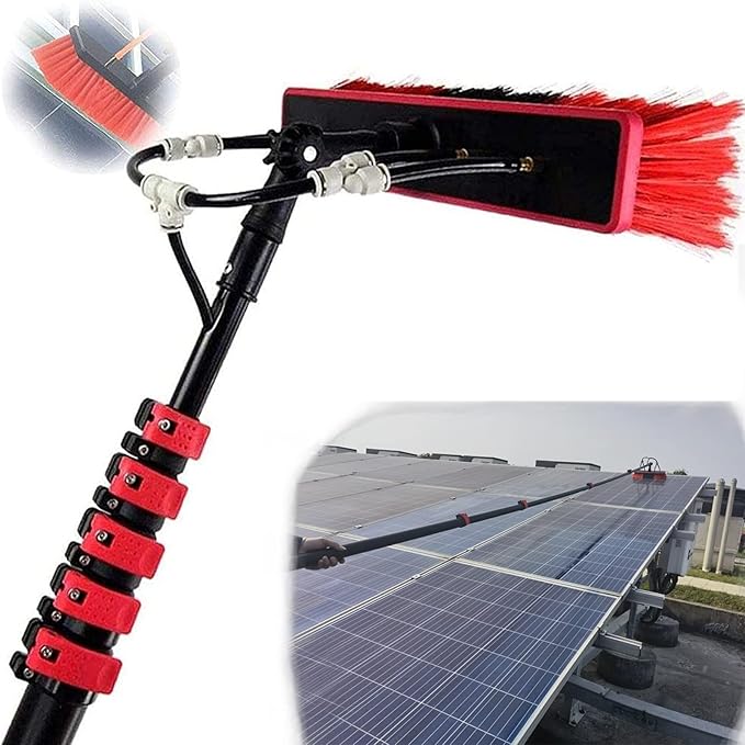 Photovoltaic Panel Cleaning, Window Cleaning Pole, 3.6-10.8M Water Fed Telescopic Brush, Extendable Cleaner Conservatory Roof Cleaning Tools,Cleaning Photovoltaic,10.8m