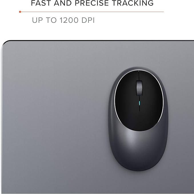 Satechi M1 Wireless Bluetooth Mouse, USB-C Rechargeable, Compact & Portable, for MacBook Air/Pro/Neo, iPad Air/Pro, iPad mini, Mac mini, iMac & Windows - Space Gray