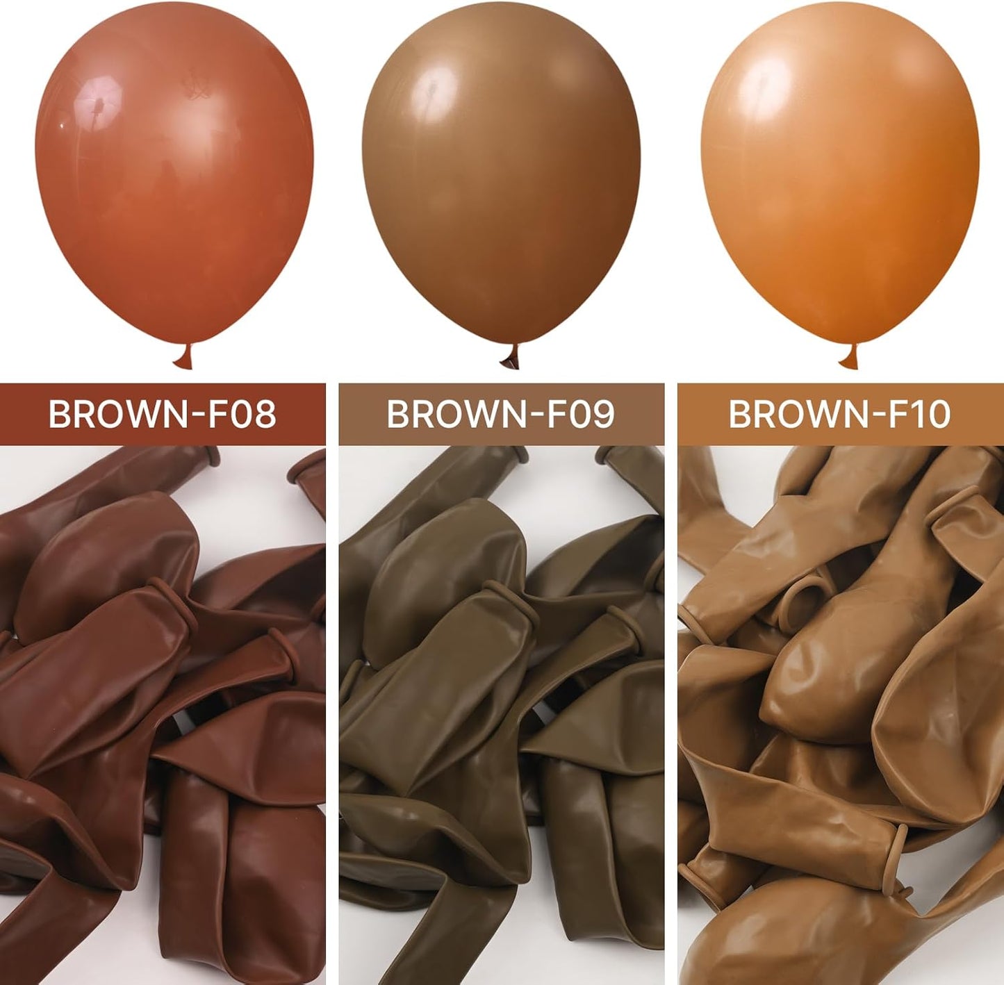 PartyWoo Brown Balloons - 50 Pcs 12 Inch Dark Brown Latex Helium Balloons for Weddings & Celebrations