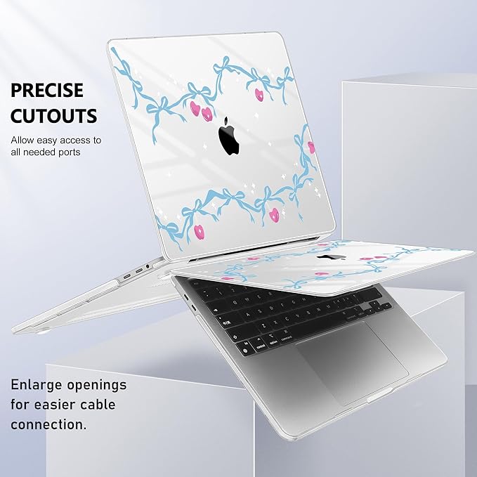 Lepeoac for MacBook Pro 16 inch Case 2019 2020 Release Model A2141, Plastic Hard Shell Cover with Keyboard Cover & Screen Protector for MacBook Pro 16 inch with Touch Bar & Touch ID, Cherry Bow