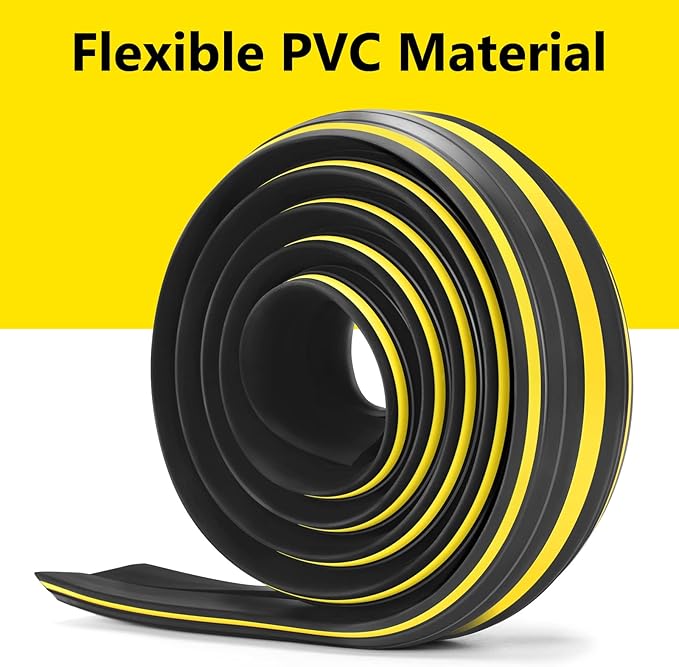 TFMUZERT 10 ft Floor Cable Cover Protector, Heavy Duty PVC Duct Easy to Unroll, Prevent Trip Hazard for Home Office or Outdoor Settings