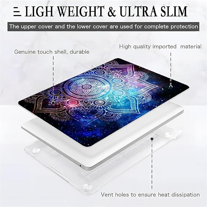 COTAIL Compatible with MacBook Air 13.3 13.6 Inch Case 2022 2021 2020 2019 Plastic Hard Shell Case Cover,13.6 Air (A2681) M2 2022, Galaxy