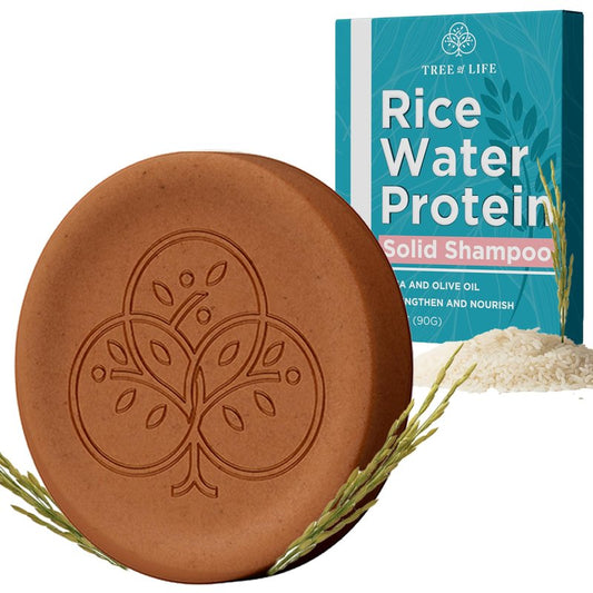 Tree of Life Rice Water Shampoo Bar - Sulfate Free Rice Protein Hair Care That Strengthens, Repairs, and Delivers Frizz Control with Silky Shine