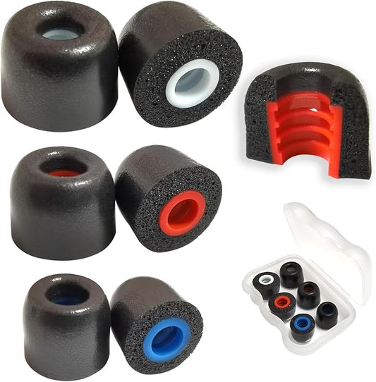 Luckvan Memory Foam Tips Replacement Earbuds Tips Fit 4.5mm-6mm Anti-Slip Isolation Noise Replacement Ear Tips for in-Ear Earphones with Storage Box
