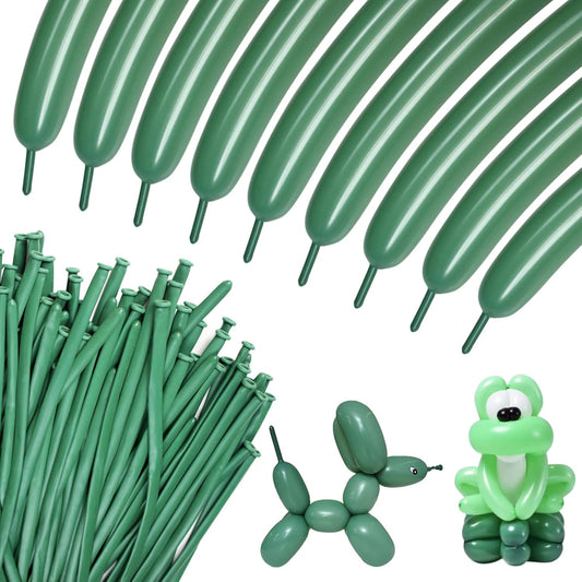 Sage Green 260Q Balloons by [Brand Name] - Thick Latex Twisting Balloons for Animal Models | 100pcs Set