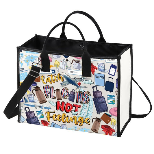 LEVLO Flight Attendant Cosmetic Make Up Bag Pilot Gift Catch The Flights Not Feelings Makeup Zipper Pouch Bag Airplane Traveler Gift (Flights Not LT)