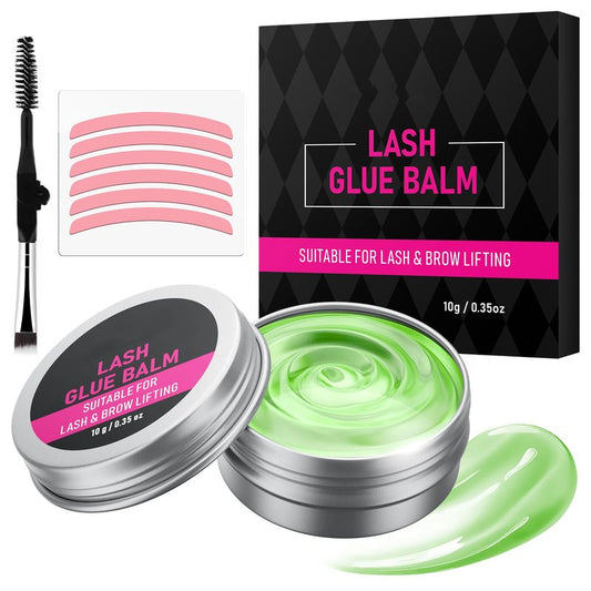 Lash Lift Glue Balm Kit, Upgraded Eyelash Lift Glue Balm with Lash Lift Pads and Brush for Perfect Eyelash Perm & Brow Lamination, Easy to Apply and Fast Drying & Strong Hold