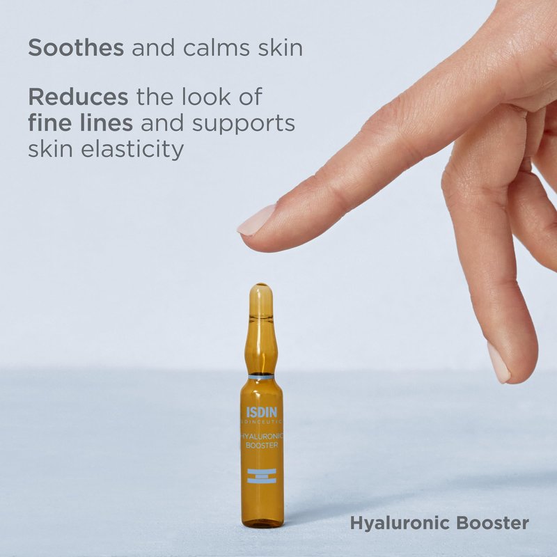 Isdinceutics Intensive Hyaluronic Acid and Peptide Booster - Facial Serum in Ampoules, 0.06 FL OZ x 10 ampoules