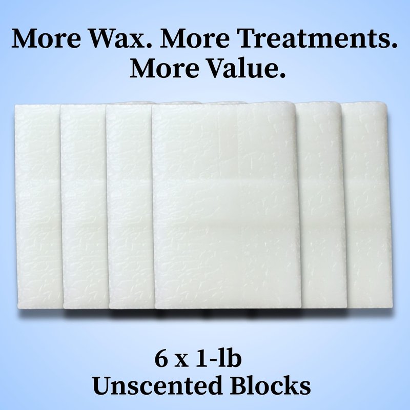 Performa Paraffin Wax Refill, Unscented 1 Pound Blocks, Case of 6, Medical Grade Wax for Hands & Feet, Quick-Melting Formula for Paraffin Bath, Clean & Skin-Safe Spa Refill