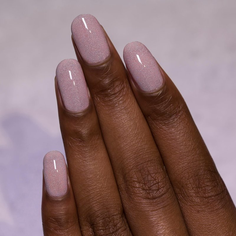 ILNP Birthday Suit - Cashmere Pink Holographic Nail Polish, Sparkly Neutral Nude, Chip Resistant Manicure, Non-Toxic, Vegan, Cruelty Free, Non-Gel