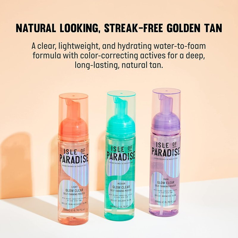 Isle of Paradise Self Tanning Mousse - Vegan Color Correcting Foam | 6.76 Fl Oz