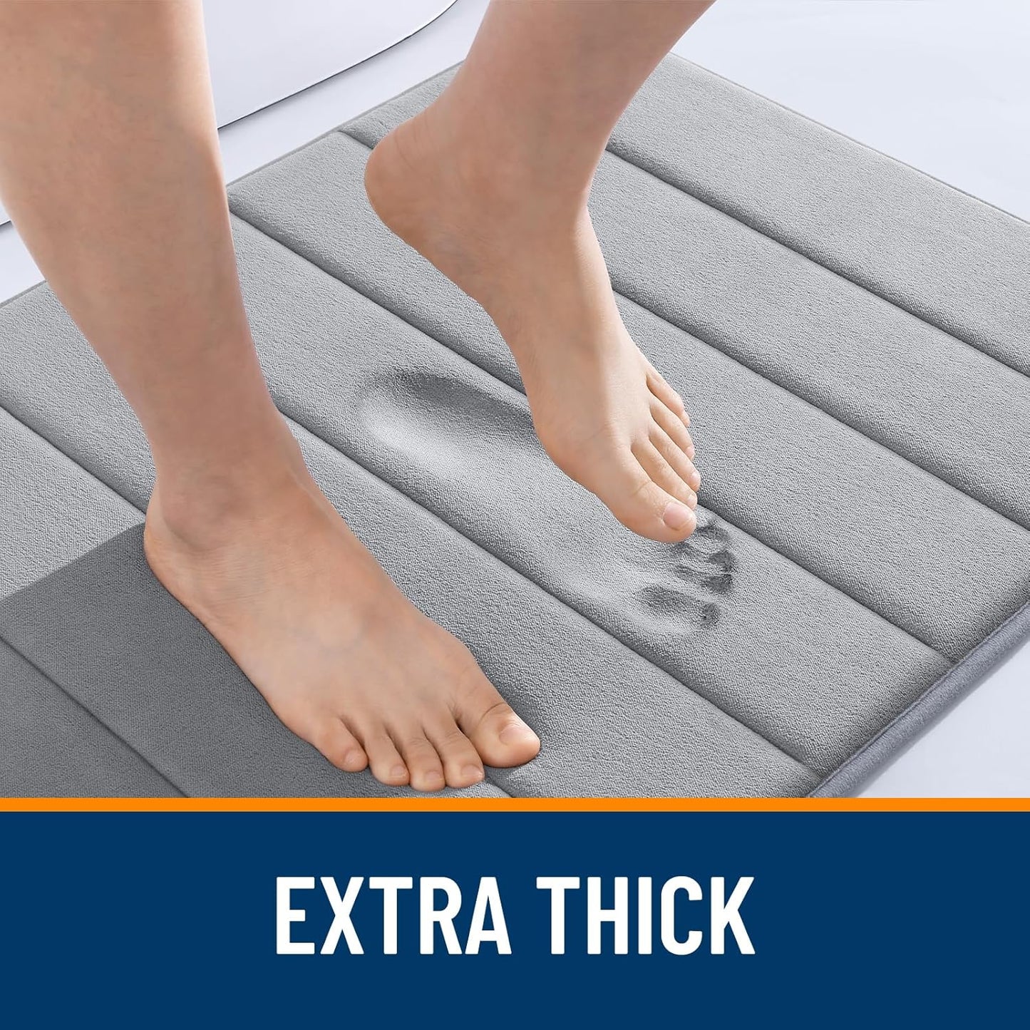OLANLY Memory Foam Bath Mat - Super Soft & Absorbent | Quick Dry, Machine Washable, 24x16, Grey