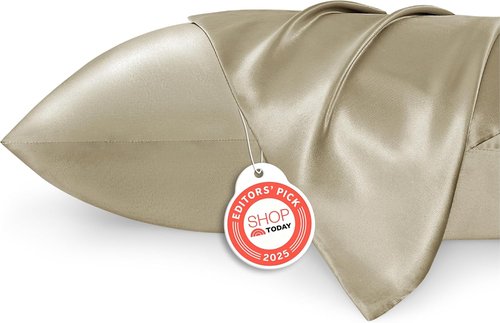 Bedsure Satin Pillowcases - Luxurious Silk-Like Queen Size Set of 2 | Khaki, 20x30 Inches, Envelope Closure