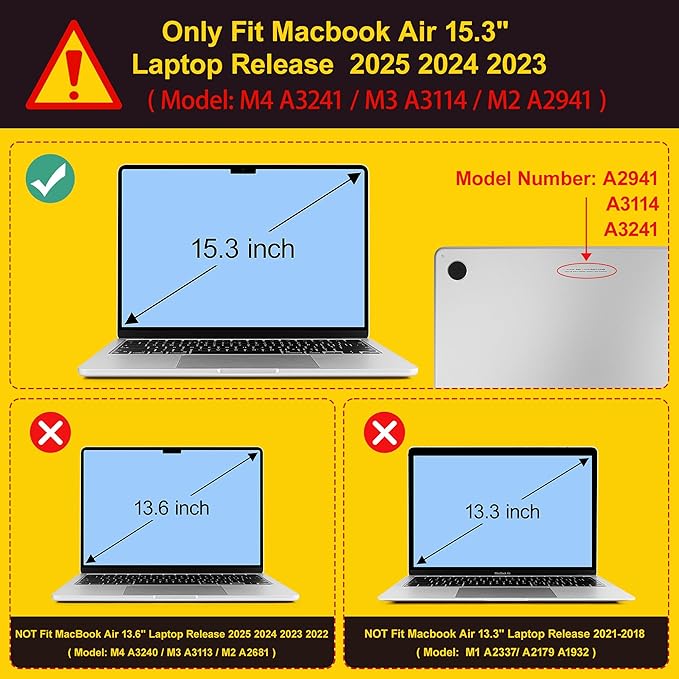 Mektron Case for 2026 MacBook Air 15 INCH M5 A3448 Compatible with M4 A3241 /M3 A3114 /M2 A2941 Printed Plastic Hard Shell Cover with 15.3" Liquid Retina Display Touch ID- Cute Giraffe
