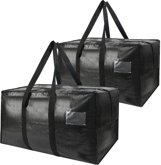 Skiennix Heavy Duty Extra Large Moving Bags - 58 Gallon Jumbo Storage with Strong Zippers & Handles | 2-Pack