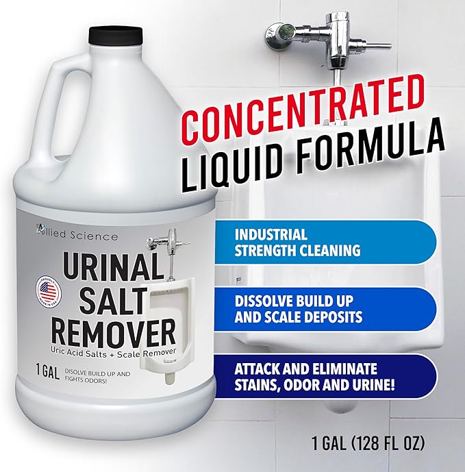 Urinal Salt Remover - Uric Acid Salts Scale Remover Unclogs Urinals and Removes Uric Acid Odors - 8 Gallons