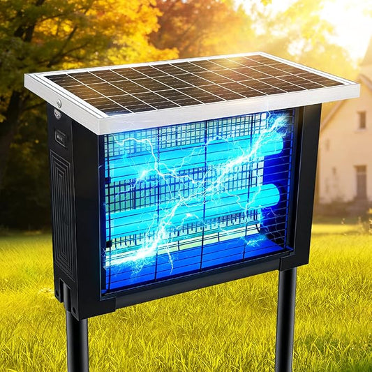 Solar Bug Zapper Outdoor for 2000 sq.ft, Portable Solar Mosquito Zapper with 13 FT Extension Cord, Rechargeable Electric Bug Zapper with High Powered for Patio Garden Backyard RV Camping Pest Control