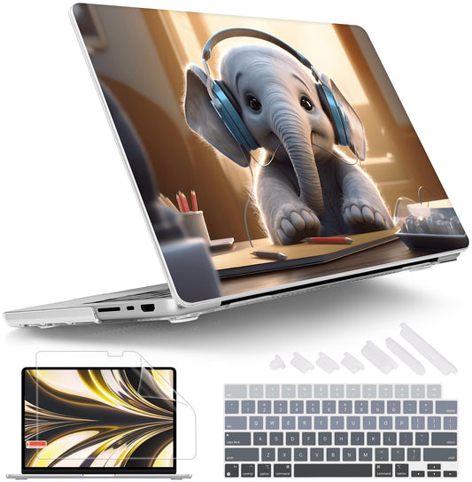 Tuiklol for MacBook Pro 14 Inch Case 2026 2025 2024 2023 2022 2021 Release M5/M4/M3/M2/M1 A2442 Pro/Max,Hard Shell Case with Screen Protector for Touch ID, Elephant