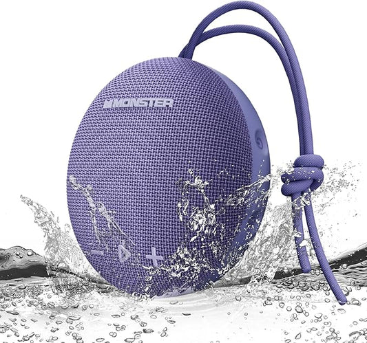 Monster IPX8 Shower Speaker Waterproof, Bluetooth 5.4 with Loud HD Sound and Robust Bass Portable Wireless Outdoor Speakers