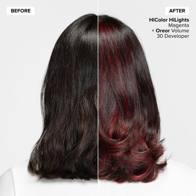 L'Oréal Technique HiColor Red HiLights - Permanent Hair Color for Dark Hair, Intense Red Highlights, No Pre-Lightening Required, Rich, No-Drip Crème, Quick Processing Time, Magenta