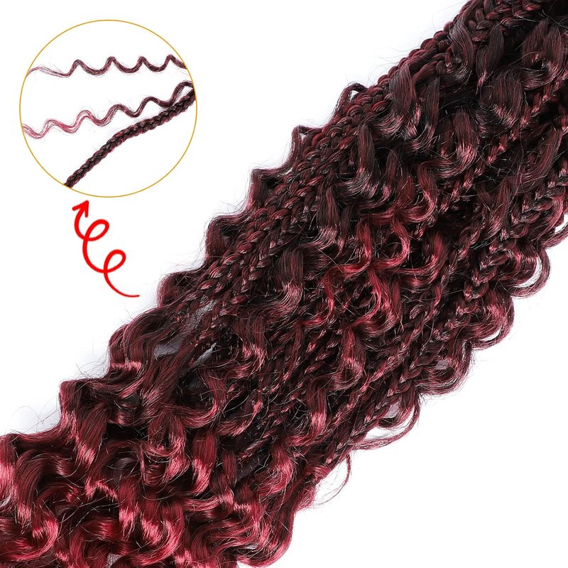 Goddess Curly Ends 22-Inch Bohomian Crochet Braids - 144 Strands Synthetic Hair Extensions | TBUG Color
