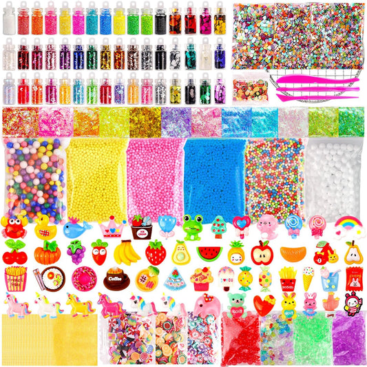 Skiennix Slime Making Supplies Kit - 175 Pack of Charms & Foam Balls for Creative Slime Fun