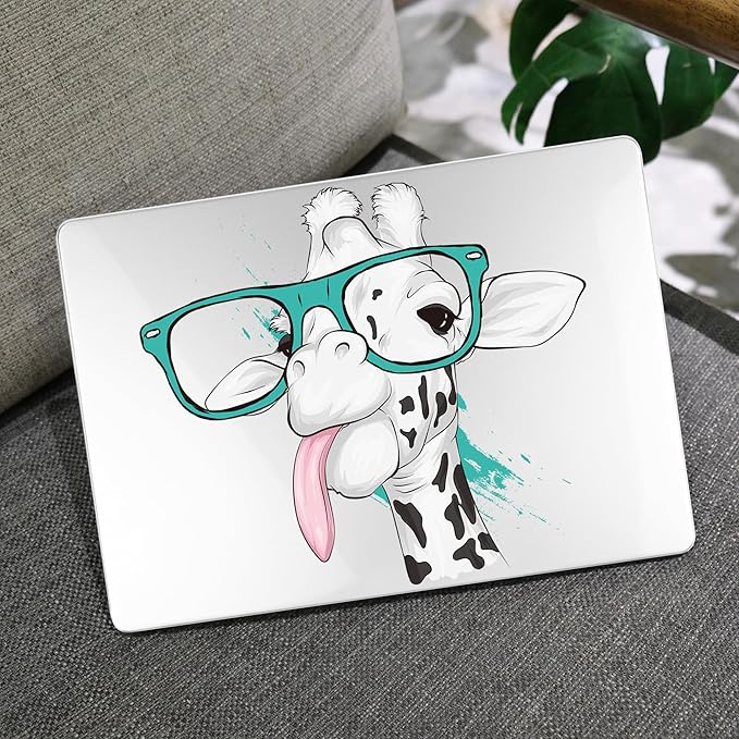 MEEgoodo for MacBook Air 13 inch Case 2021 2020 2019 2018 Released A2337 M1 A2179 A1932 with Touch ID, Plastic Hard Shell & Keyboard Cover Compatible with MacBook Air 13.3, Funny Giraffe