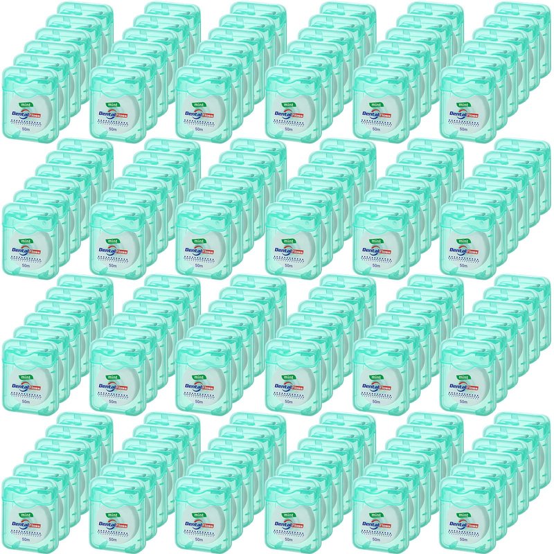 Geiserailie 72 Pack Dental Floss Bulk Mint Flavored 50m Each Travel Dental Floss Waxed Oral Care for Teeth Protection(Mint Green)