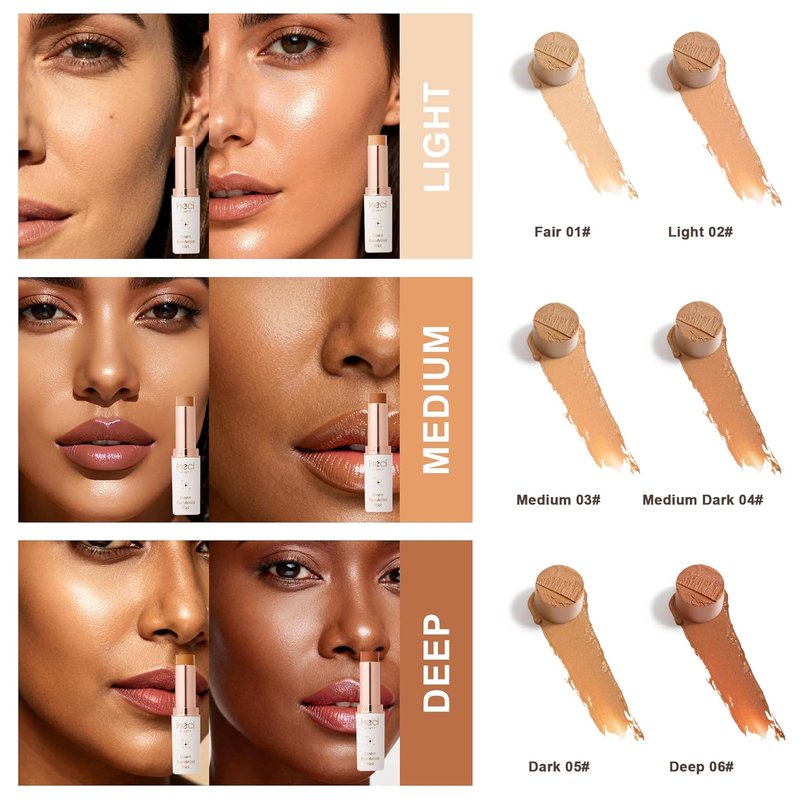Tinted Foundation Stick - Balm to Cream Formula with Hydrating Ingredients | Medium Dark 04, 0.25 oz
