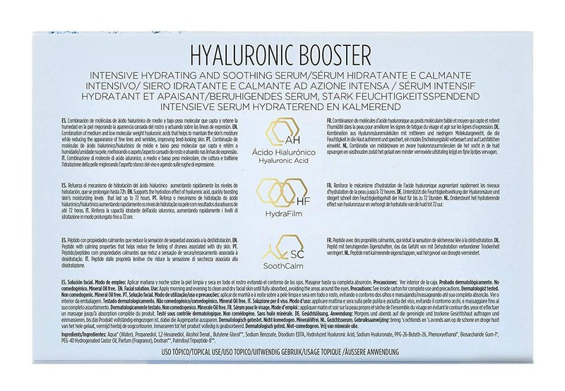 ISDIN Hyaluronic Booster Serum - Deep Hydration Ampoules with Peptides | 10 x 2ml