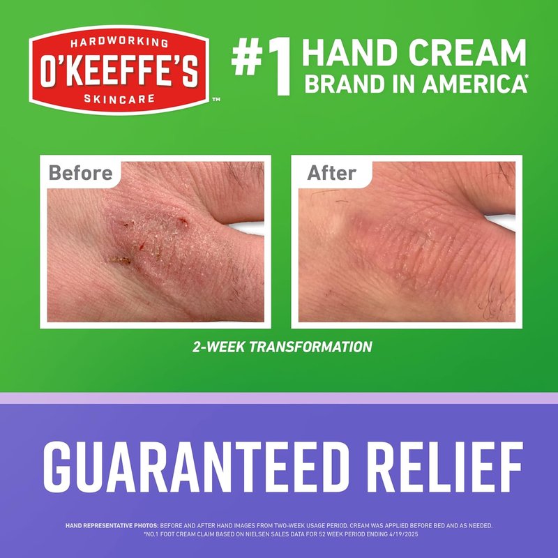 O'Keeffe's Working Hands Night Treatment Cream - Repair Dry, Cracked Skin | 7 oz Tube (2 Pack)