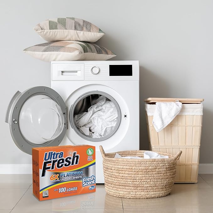 Ultra Fresh Platinum 4 Pack Laundry Soap Detergent Sheets, Ultra Concentrated, Stain Fighting, Fresh Scent, 400 Loads