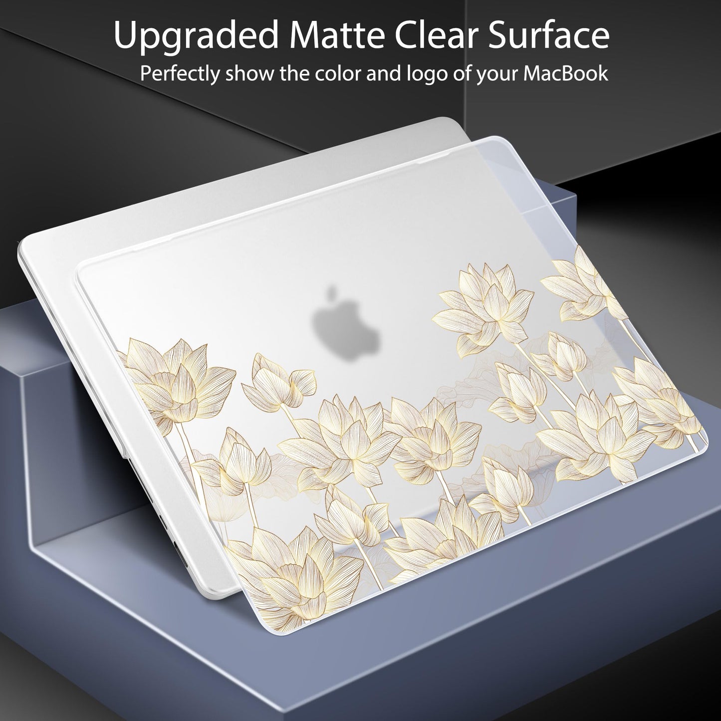 Lepeoac Case for MacBook Pro 16 inch Case 2026-2021 | M5 A3429 A3428 M4 M3 M2 M1 Pro/Max | Protective Hard Shell Laptop Cover with Screen Protector & Keyboard Cover | Lotus